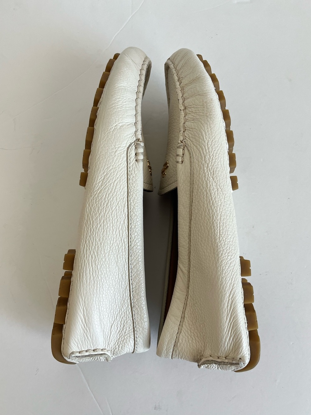 Coach Marley Leather Driver Loafers Chalk White Size 8.5B - Picture 6 of 11
